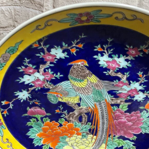 Vintage Yamatoku Japanese Porcelain Decorative Plate Platter Charger 12" Meiji - Picture 2 of 6